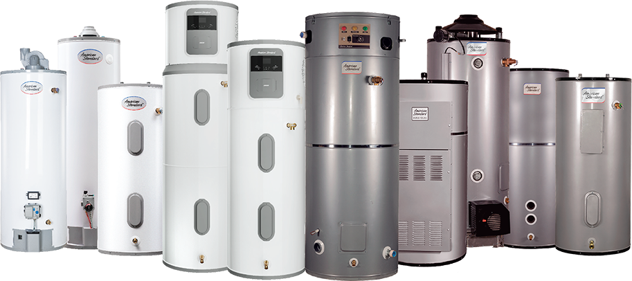 Full Line of American Standard Water Heaters - High-Quality Gas and Electric Models - Commercial and Residential